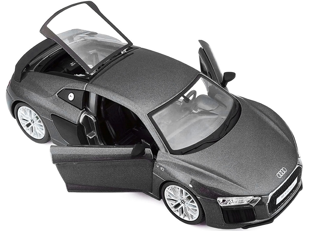 Audi R8 V10 Plus Gray Metallic "Special Edition" 1/24 Diecast Model Car by Maisto-2