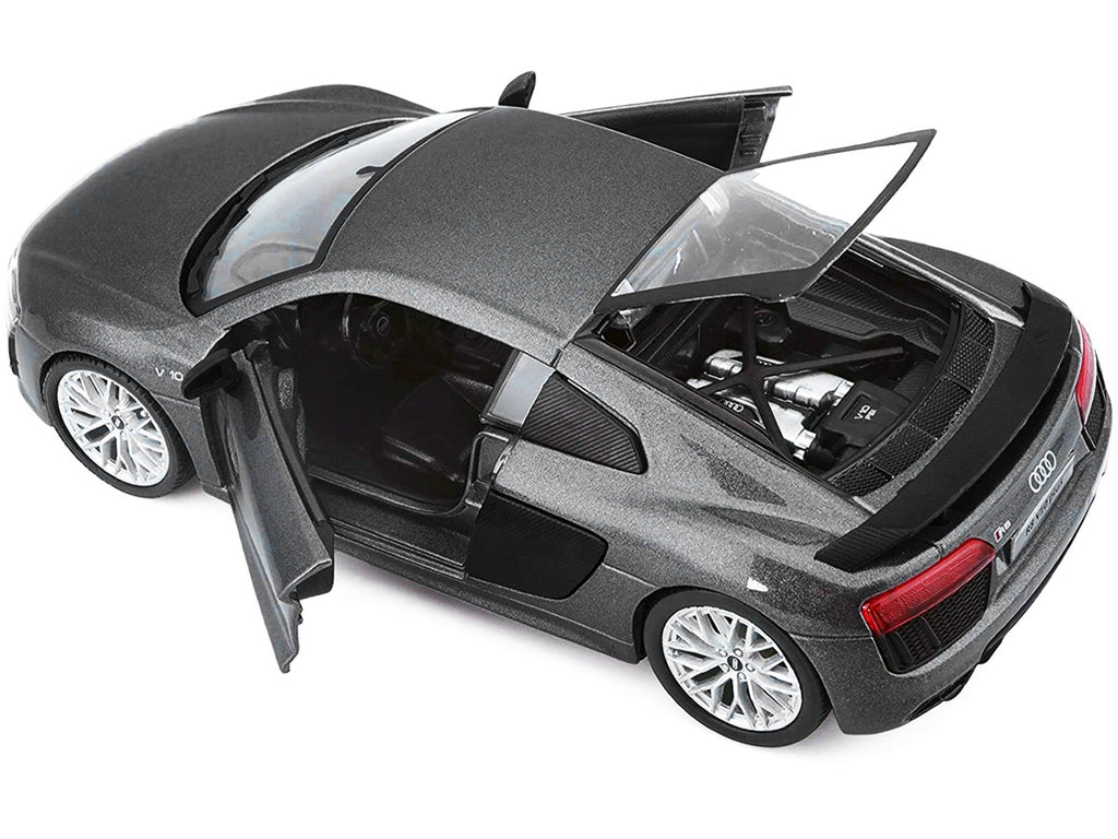 Audi R8 V10 Plus Gray Metallic "Special Edition" 1/24 Diecast Model Car by Maisto-1