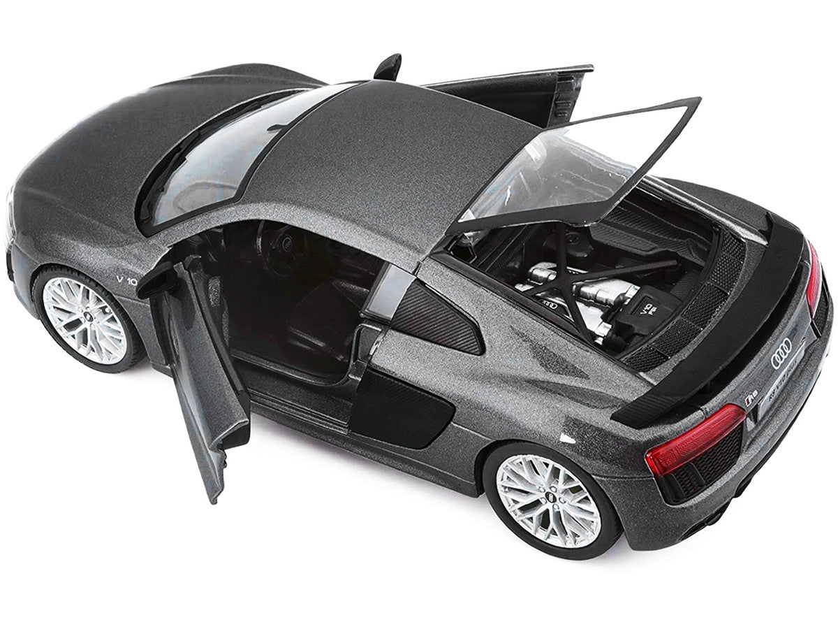 Audi R8 V10 Plus Gray Metallic "Special Edition" 1/24 Diecast Model Car by Maisto-1