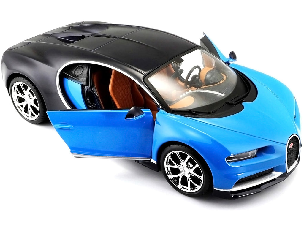 Bugatti Chiron Blue and Dark Blue 1/24 Diecast Model Car by Maisto-1