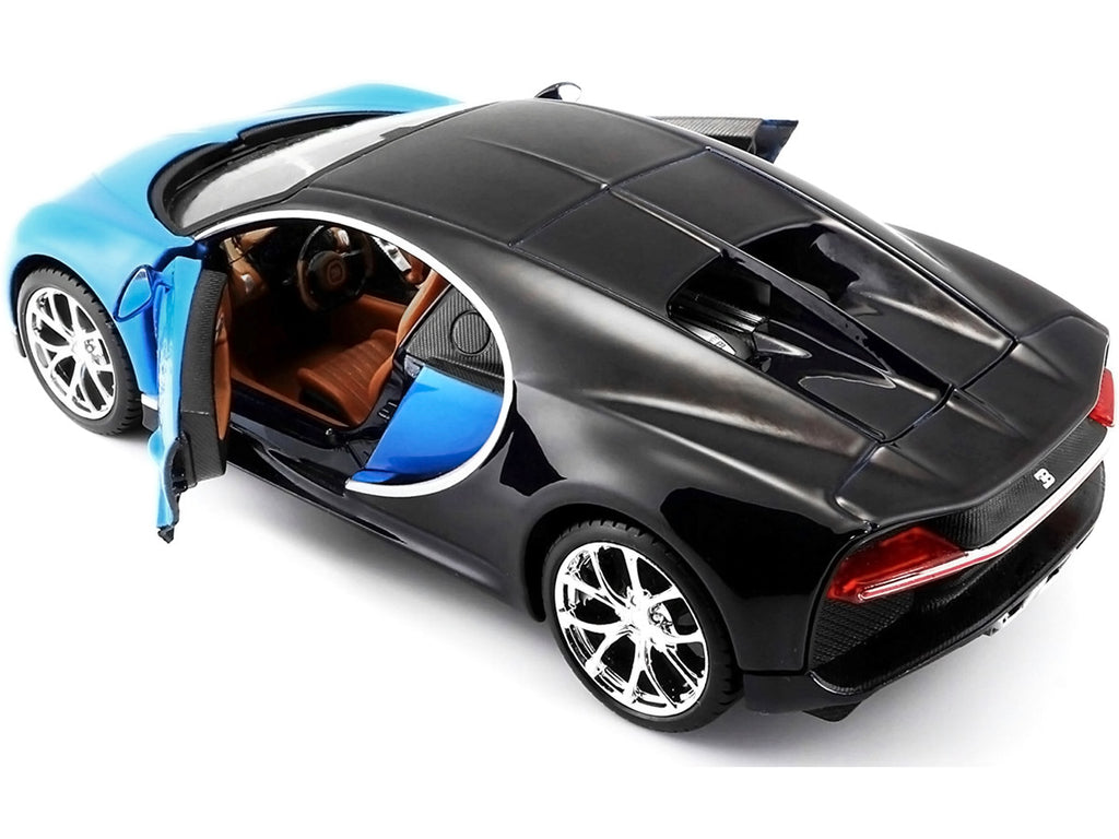 Bugatti Chiron Blue and Dark Blue 1/24 Diecast Model Car by Maisto-2