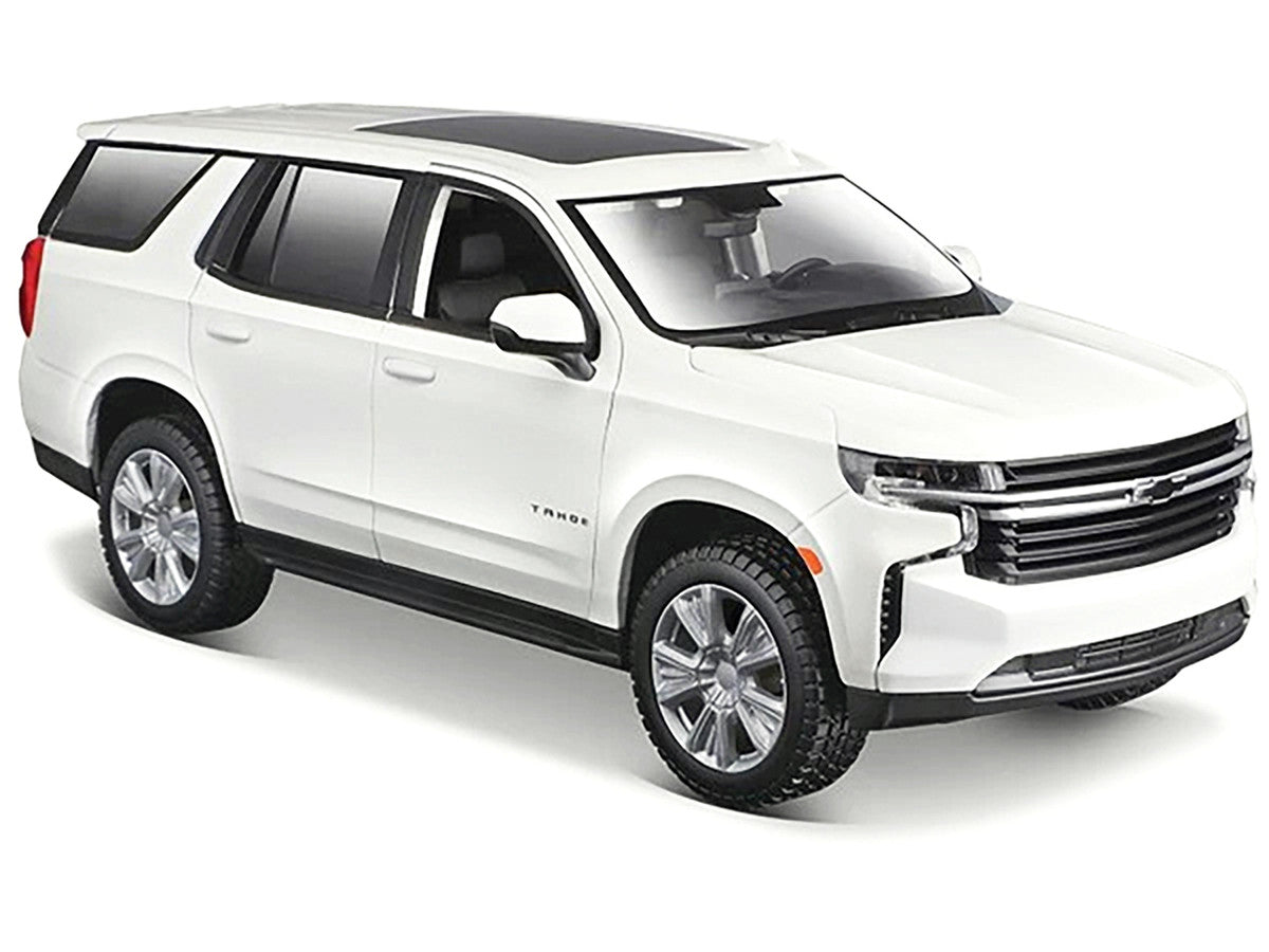 2021 Chevrolet Tahoe White with Sunroof "Special Edition" 1/26 Diecast Model Car by Maisto-1