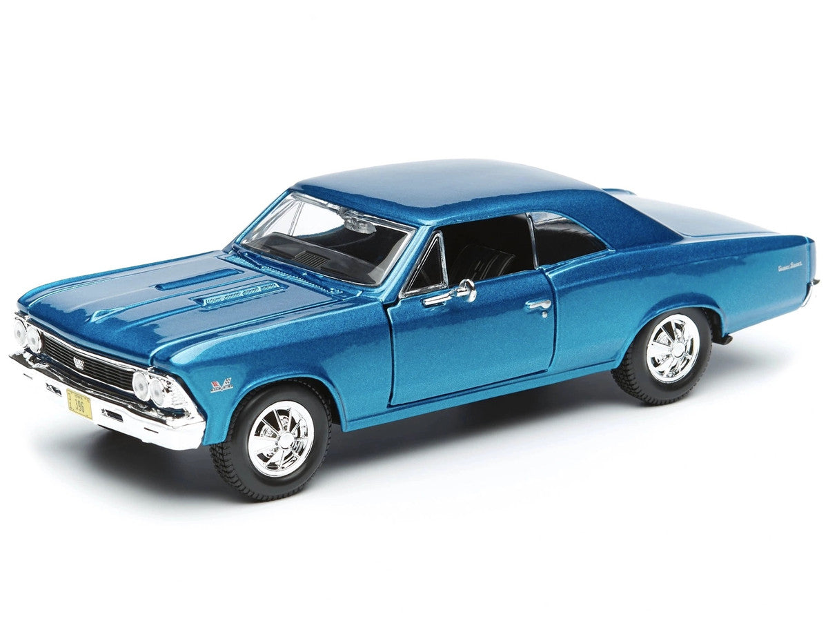 1966 Chevrolet Chevelle SS 396 Blue Metallic 1/24 Diecast Model Car by Maisto-1