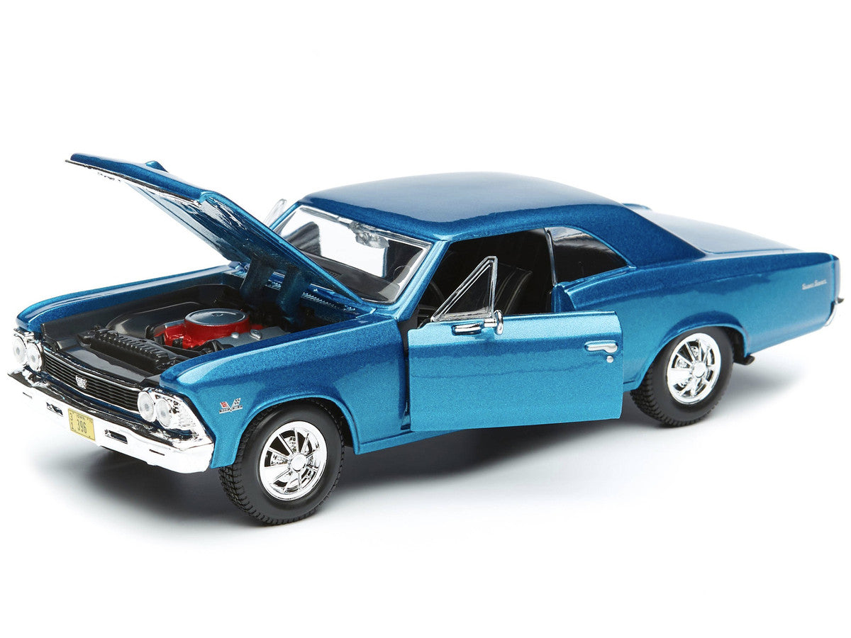 1966 Chevrolet Chevelle SS 396 Blue Metallic 1/24 Diecast Model Car by Maisto-2
