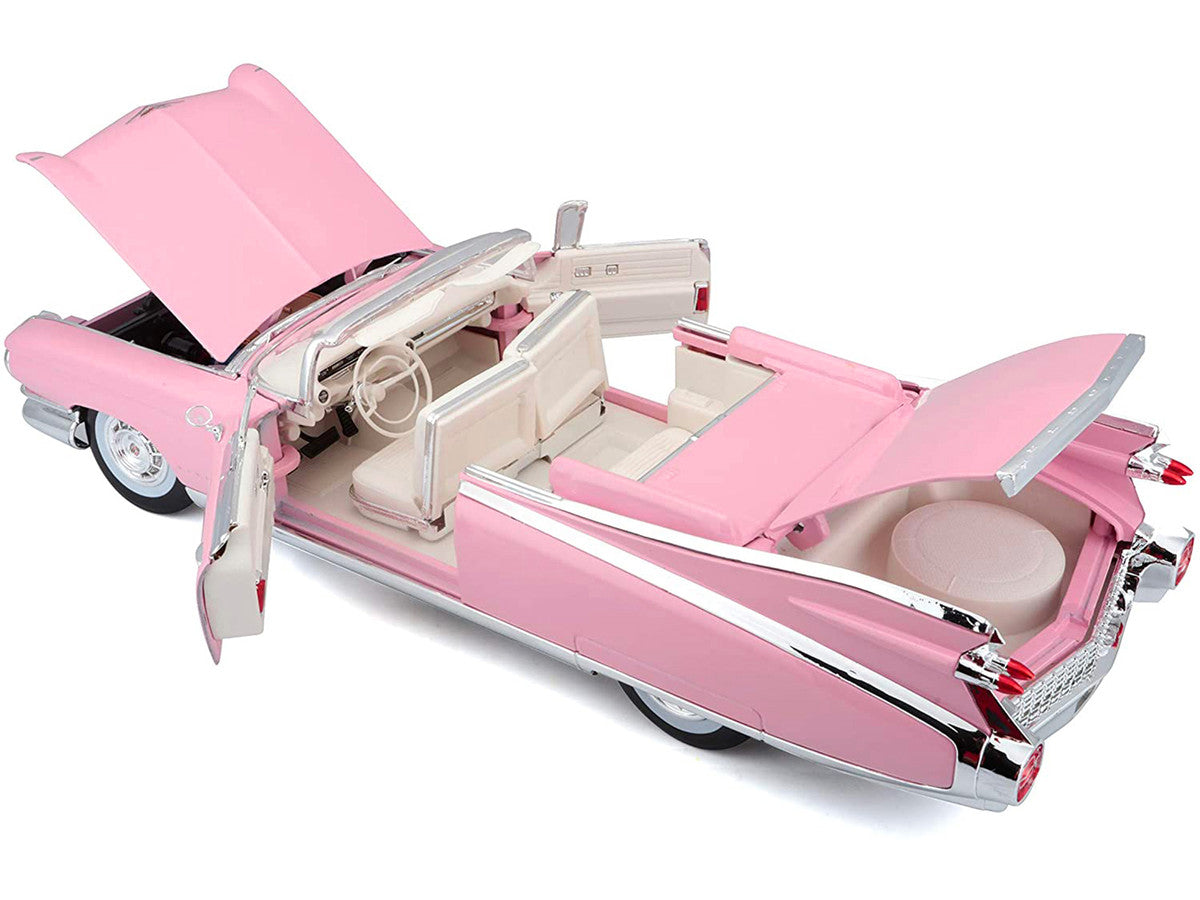 1959 Cadillac Eldorado Biarritz Convertible Pink 1/18 Diecast Model Car by Maisto-1