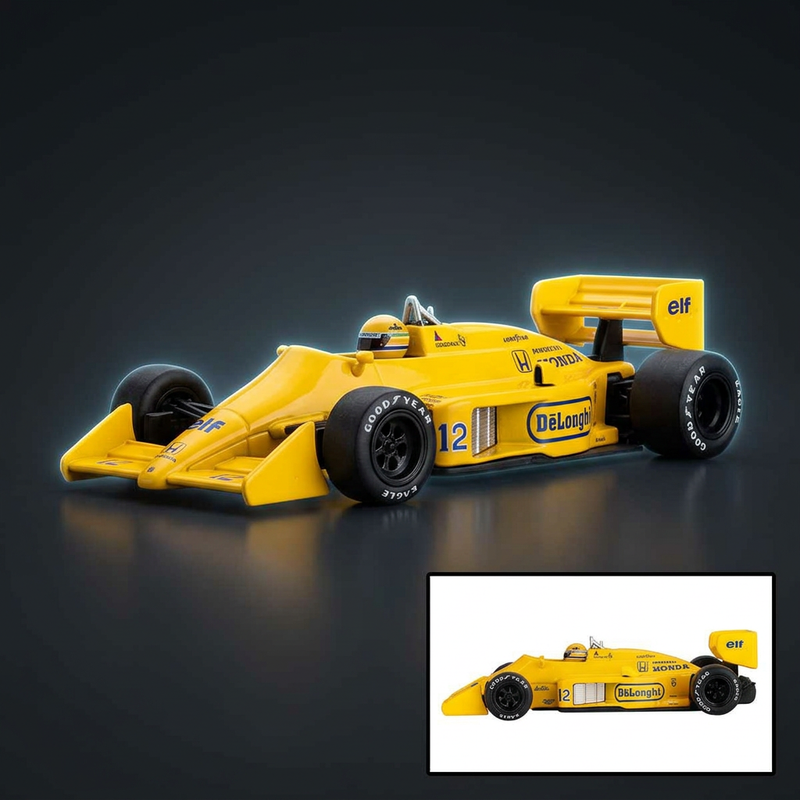Mini GT 1:64 Lotus 99T #12 Ayrton Senna Winner F1 Monaco GP (1987) with Driver Figure