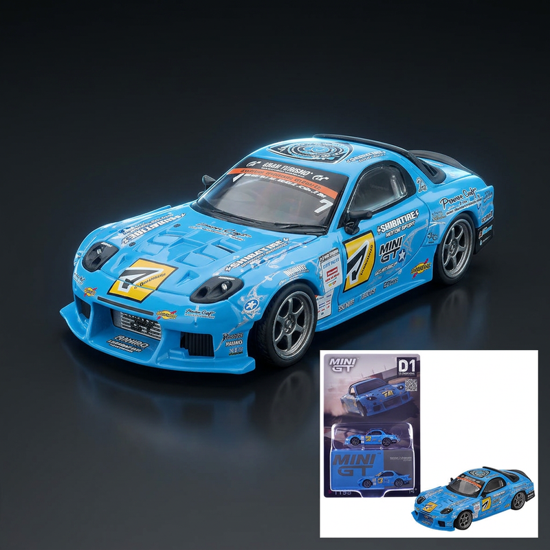 Mini GT 1:64 Mazda RX-7 RE-Amemiya D1GP Blue (2025)