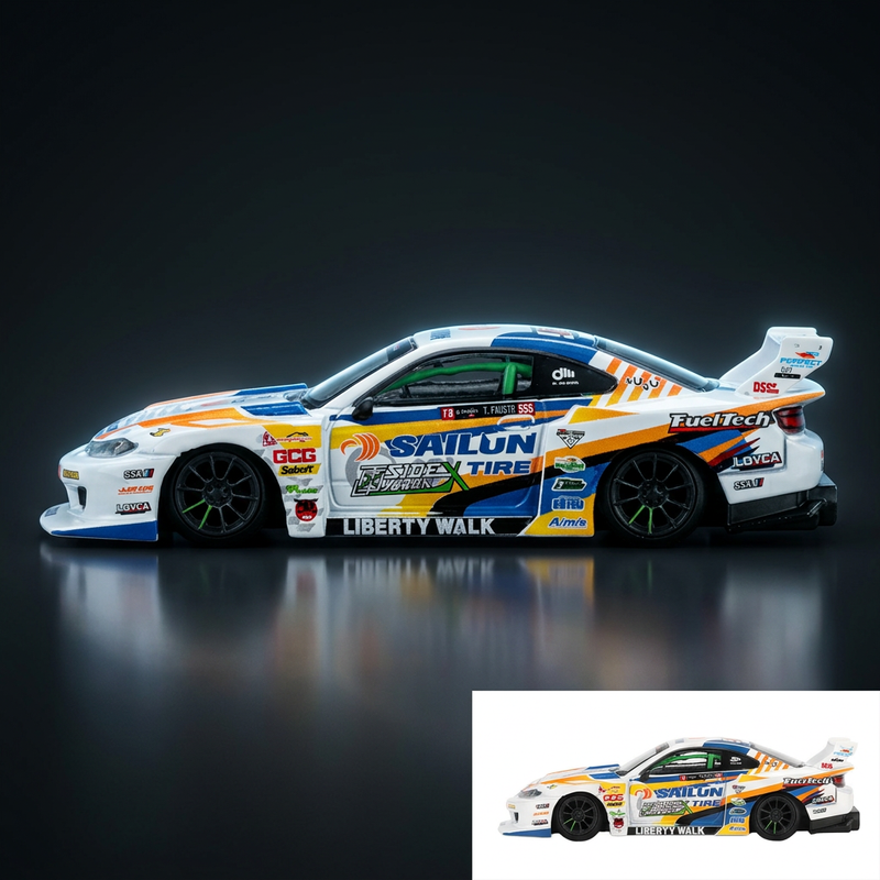 Mini GT 1:64 Nissan LB-Super Silhouette S15 Silvia #555 Yukio Fausto FDJ (2023)