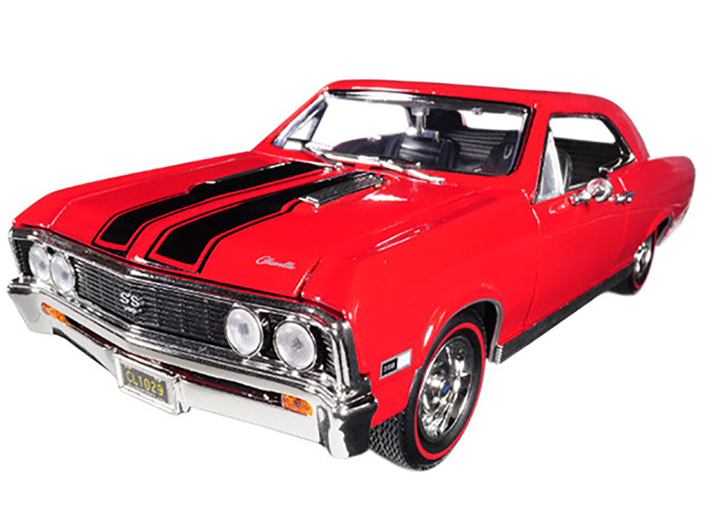 1967 Chevrolet Chevelle SS 396 Red with Black Stripes 1/18 Diecast Model Car by Motormax-1