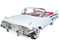 1960 Chevrolet Impala Convertible White with Red Interior 1/18 Diecast Model Car by Motormax-0