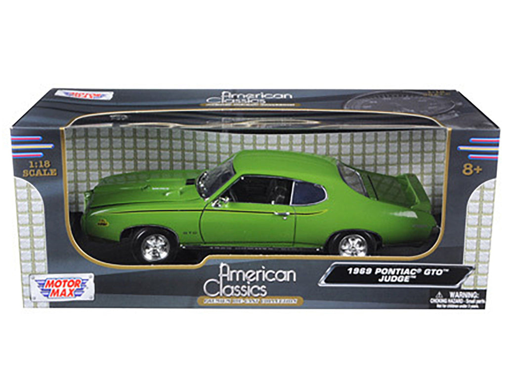 1969 Pontiac GTO Judge Green 1/18 Diecast Car Model by Motormax-2