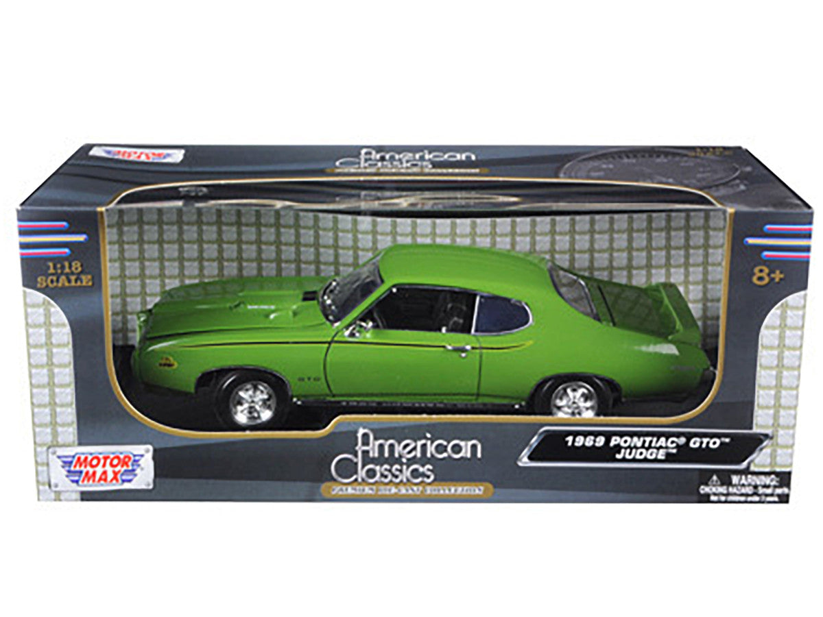 1969 Pontiac GTO Judge Green 1/18 Diecast Car Model by Motormax-2
