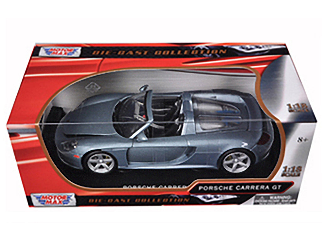 Porsche Carrera GT Silver with Black Interior 1/18 Diecast Model Car by Motormax-2