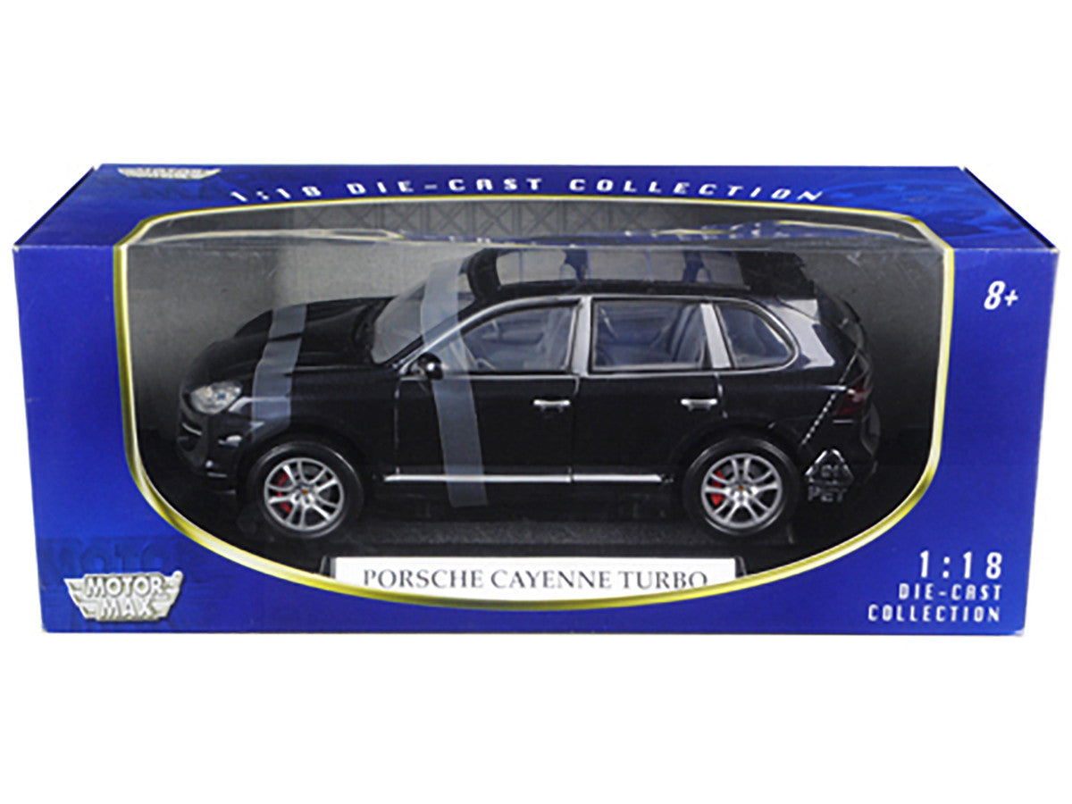 2008 Porsche Cayenne Turbo Metallic Black 1/18 Diecast Model Car by Motormax-2
