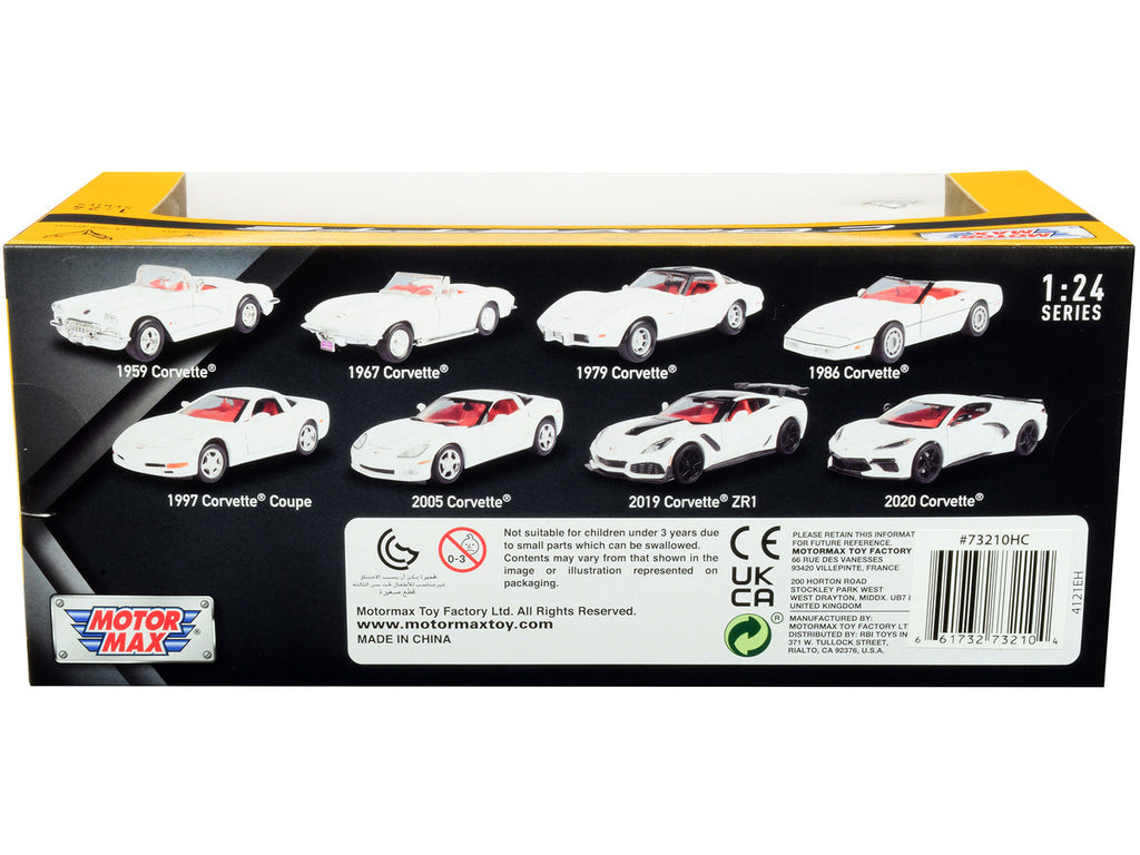 1997 Chevrolet Corvette C5 Coupe White with Red Interior "History of Corvette" Series 1/24 Diecast Model Car by Motormax-1