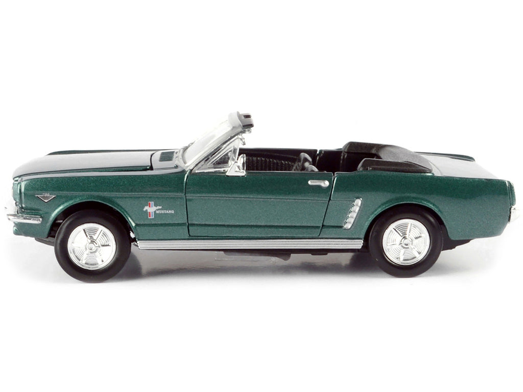 1964 1/2 Ford Mustang Convertible Green Metallic 1/24 Diecast Model Car by Motormax-2