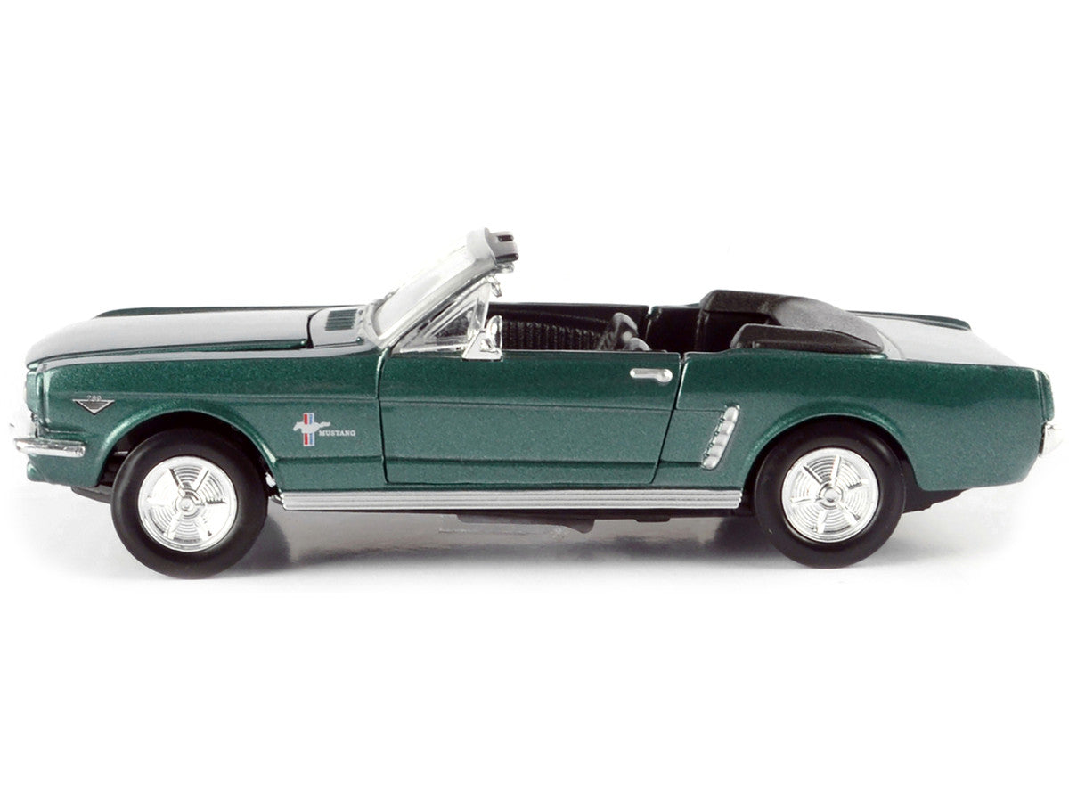 1964 1/2 Ford Mustang Convertible Green Metallic 1/24 Diecast Model Car by Motormax-2