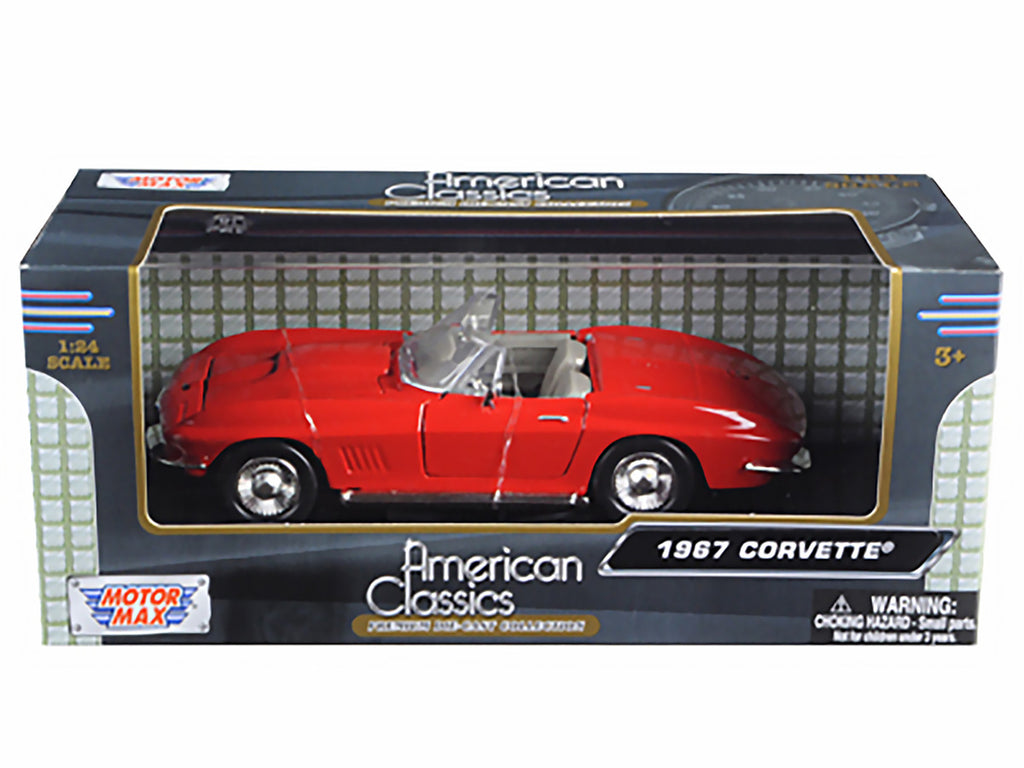 1967 Chevrolet Corvette Convertible Red 1/24 Diecast Model Car by Motormax-2