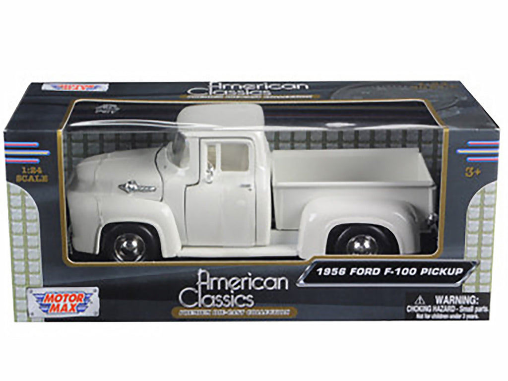 1956 Ford F-100 Pickup Truck White 1/24 Diecast Model Car by Motormax-2