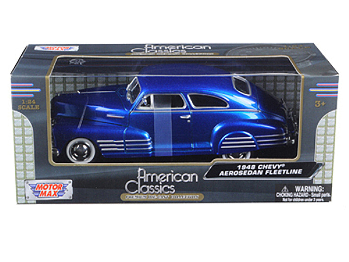 1948 Chevrolet Aerosedan Fleetline Blue 1/24 Diecast Model Car by Motormax-2