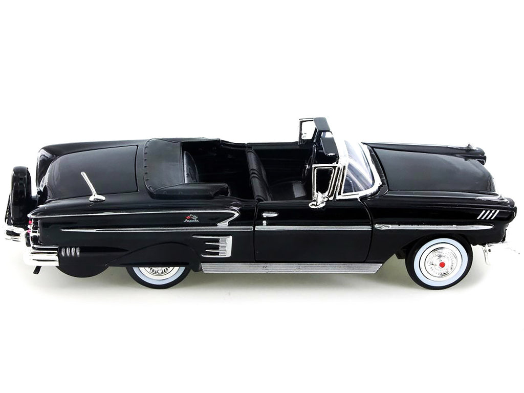 1958 Chevrolet Impala Convertible Black 1/24 Diecast Model Car by Motormax-0