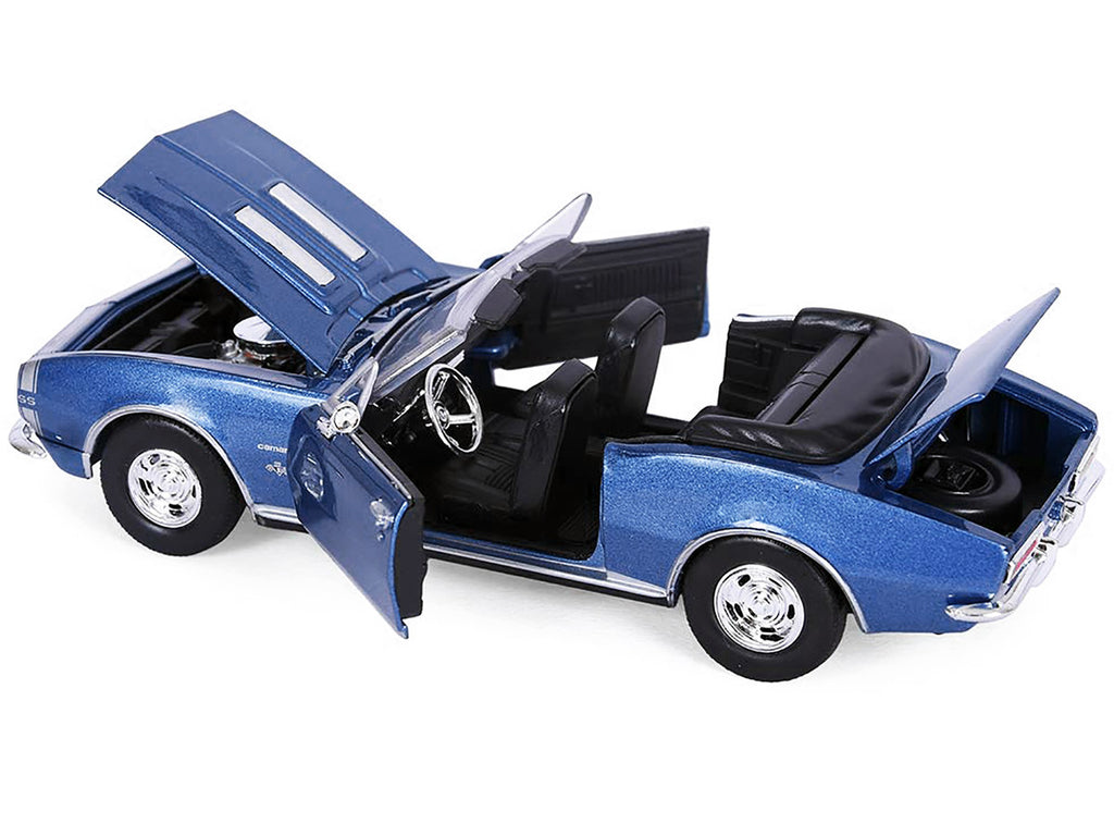 1967 Chevrolet Camaro SS Convertible Blue Metallic 1/24 Diecast Model Car by Motormax-1
