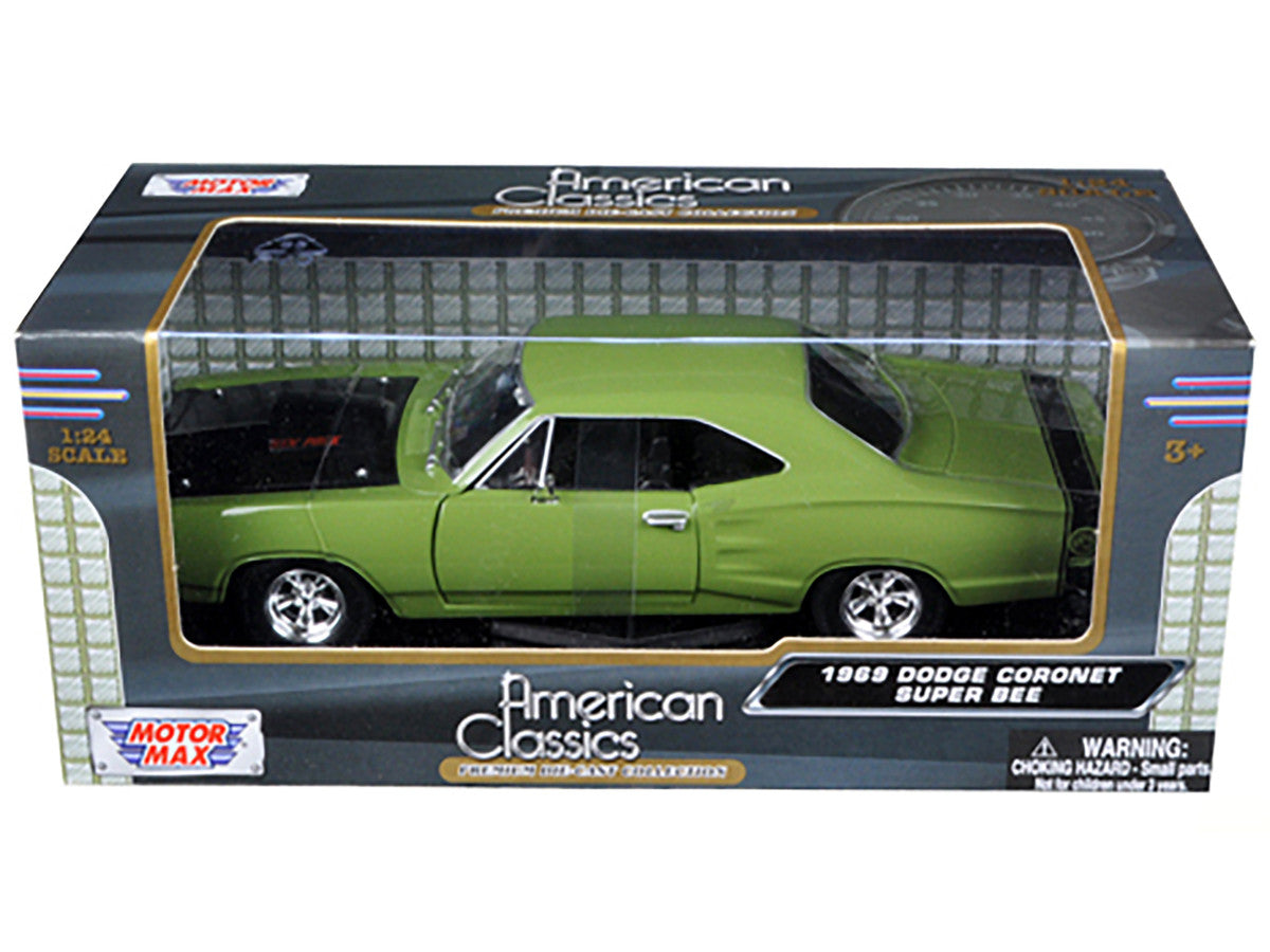 1969 Dodge Coronet Super Bee Green 1/24 Diecast Model Car by Motormax-2