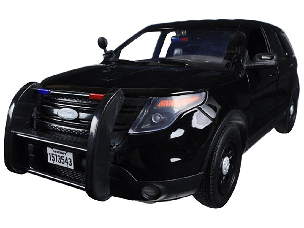2015 Ford Police Interceptor Utility Special Service Plain Black 1/18 Diecast Model Car by Motormax-1