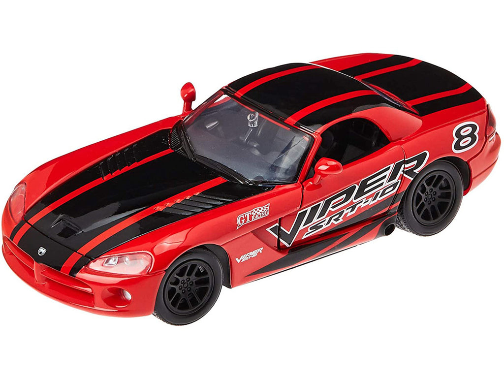 2003 Dodge Viper SRT-10 #8 Red with Black Stripes "GT Racing" Series 1/24 Diecast Model Car by Motormax-1