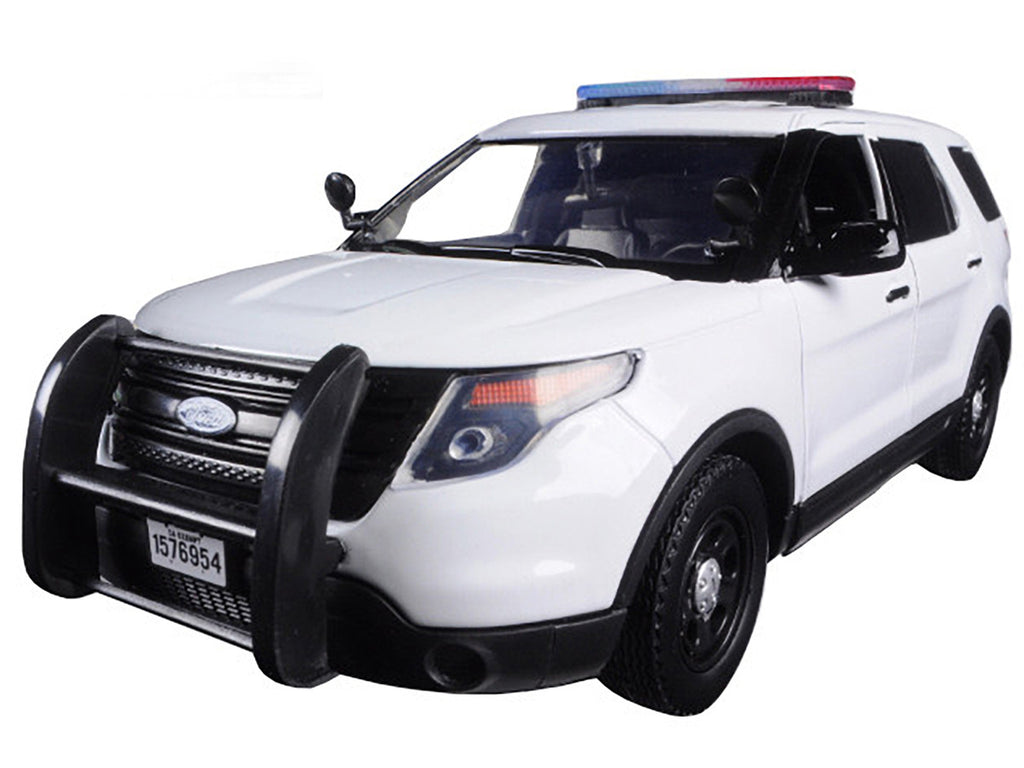 2015 Ford Police Interceptor Utility Unmarked White 1/24 Diecast Model Car by Motormax-1