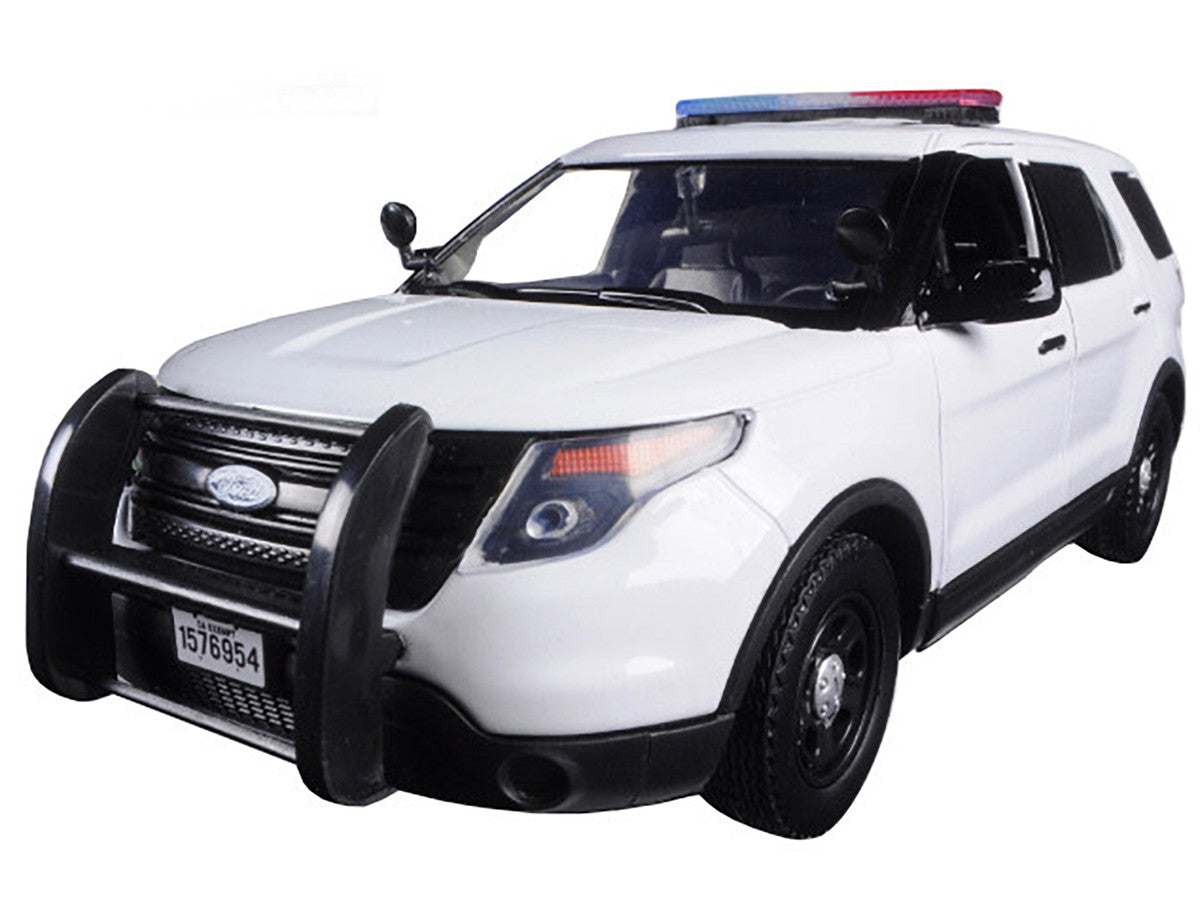 2015 Ford Police Interceptor Utility Unmarked White 1/24 Diecast Model Car by Motormax-1