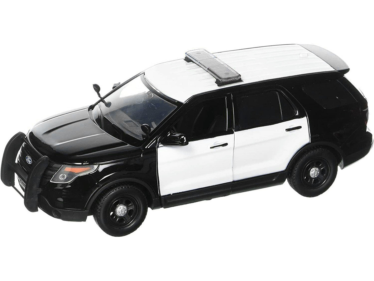 2022 Ford Police Interceptor Utility Unmarked Black and White 1/24 Diecast Model Car by Motormax-0