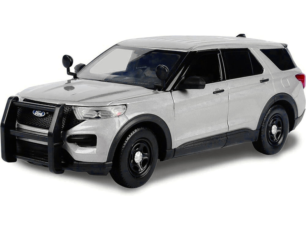2022 Ford Police Interceptor Utility Unmarked Slick-Top Silver 1/24 Diecast Model Car by Motormax-0