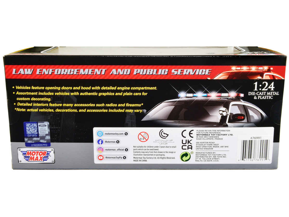 2022 Ford Police Interceptor Utility "California Highway Patrol" Black and White 1/24 Diecast Model Car by Motormax-1