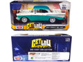 1957 Chevrolet Bel Air Lowrider Turquoise Metallic and White "Get Low" Series 1/24 Diecast Model Car by Motormax-0