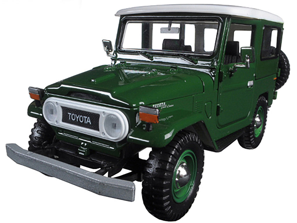Toyota FJ40 Dark Green with White Top 1/24 Diecast Model Car by Motormax-1