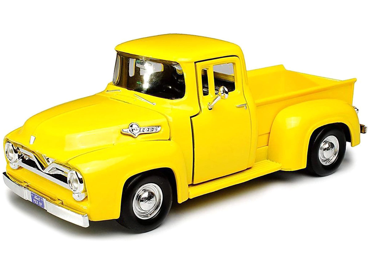1955 Ford F-100 Pickup Truck Yellow 1/24 Diecast Model Car by Motormax-0