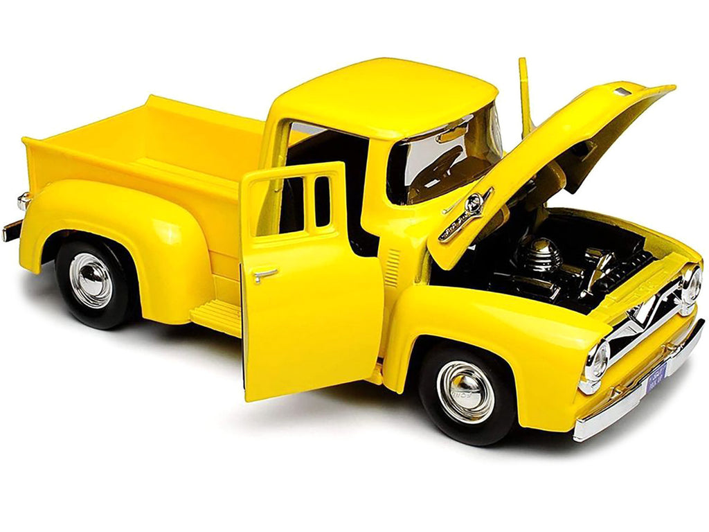 1955 Ford F-100 Pickup Truck Yellow 1/24 Diecast Model Car by Motormax-1