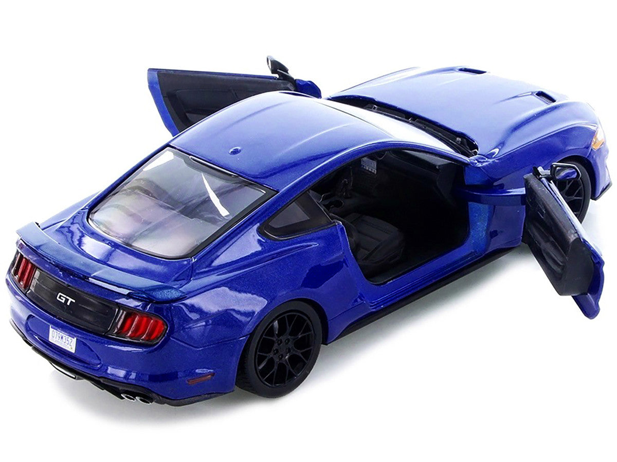 2018 Ford Mustang GT 5.0 Blue with Black Wheels 1/24 Diecast Model Car by Motormax-0