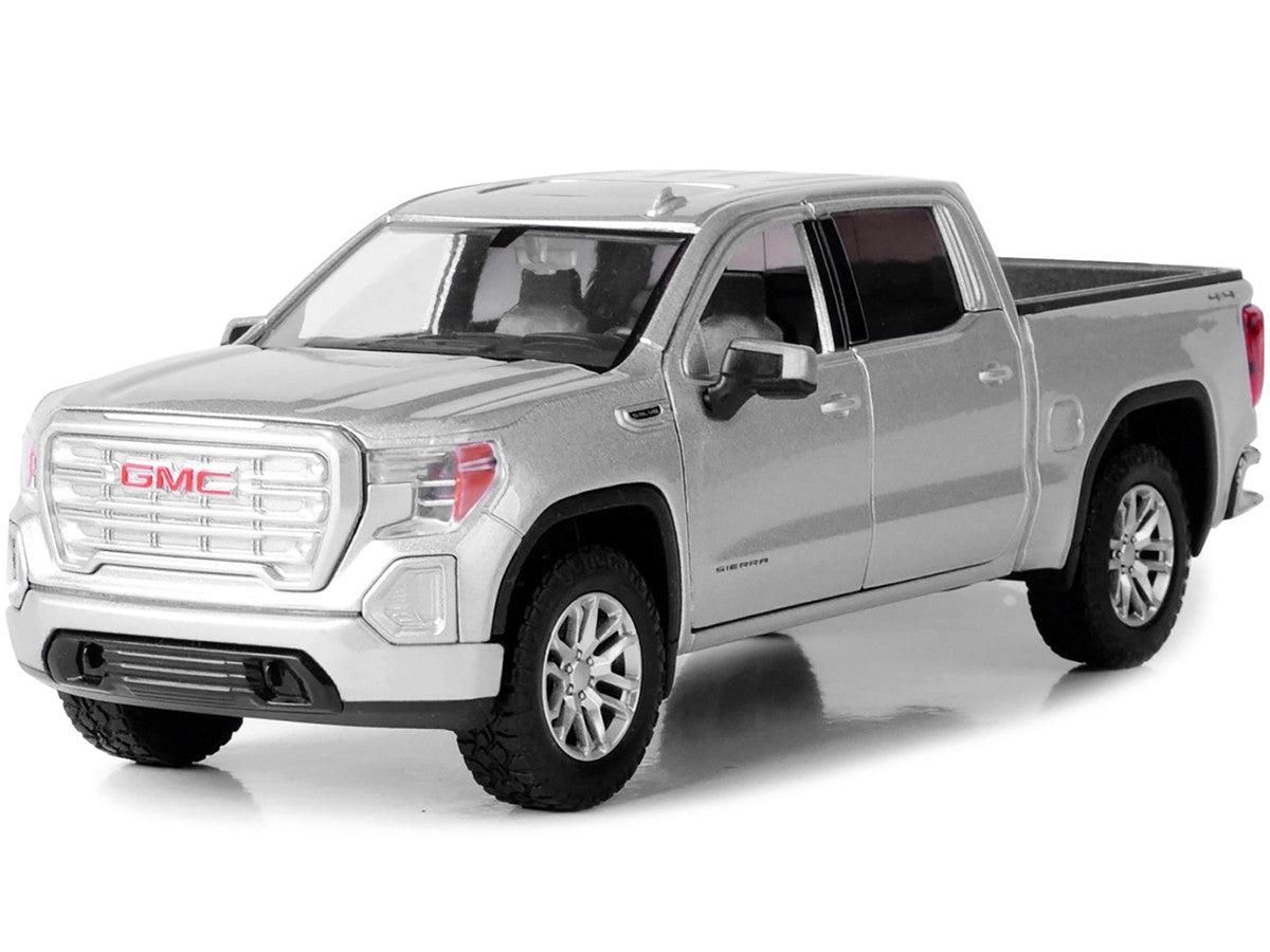 2019 GMC Sierra 1500 SLT Crew Cab Pickup Truck Silver Metallic 1/24-1/27 Diecast Model Car by Motormax-1