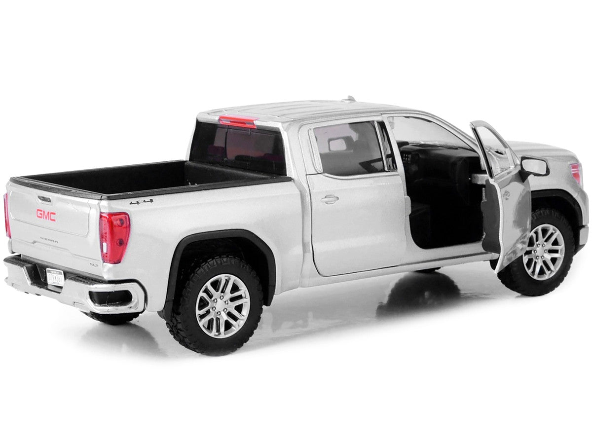 2019 GMC Sierra 1500 SLT Crew Cab Pickup Truck Silver Metallic 1/24-1/27 Diecast Model Car by Motormax-2