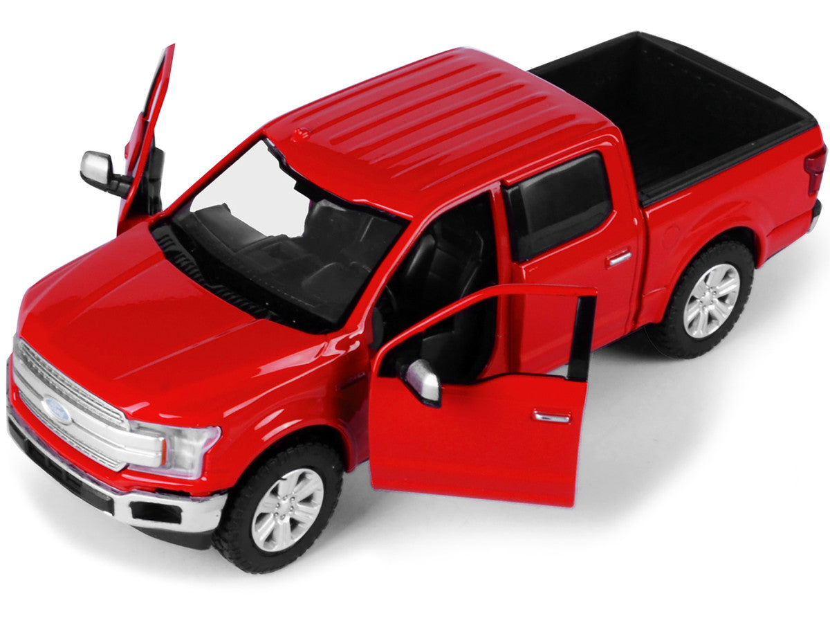 2019 Ford F-150 Lariat Crew Cab Pickup Truck Red 1/24-1/27 Diecast Model Car by Motormax-1