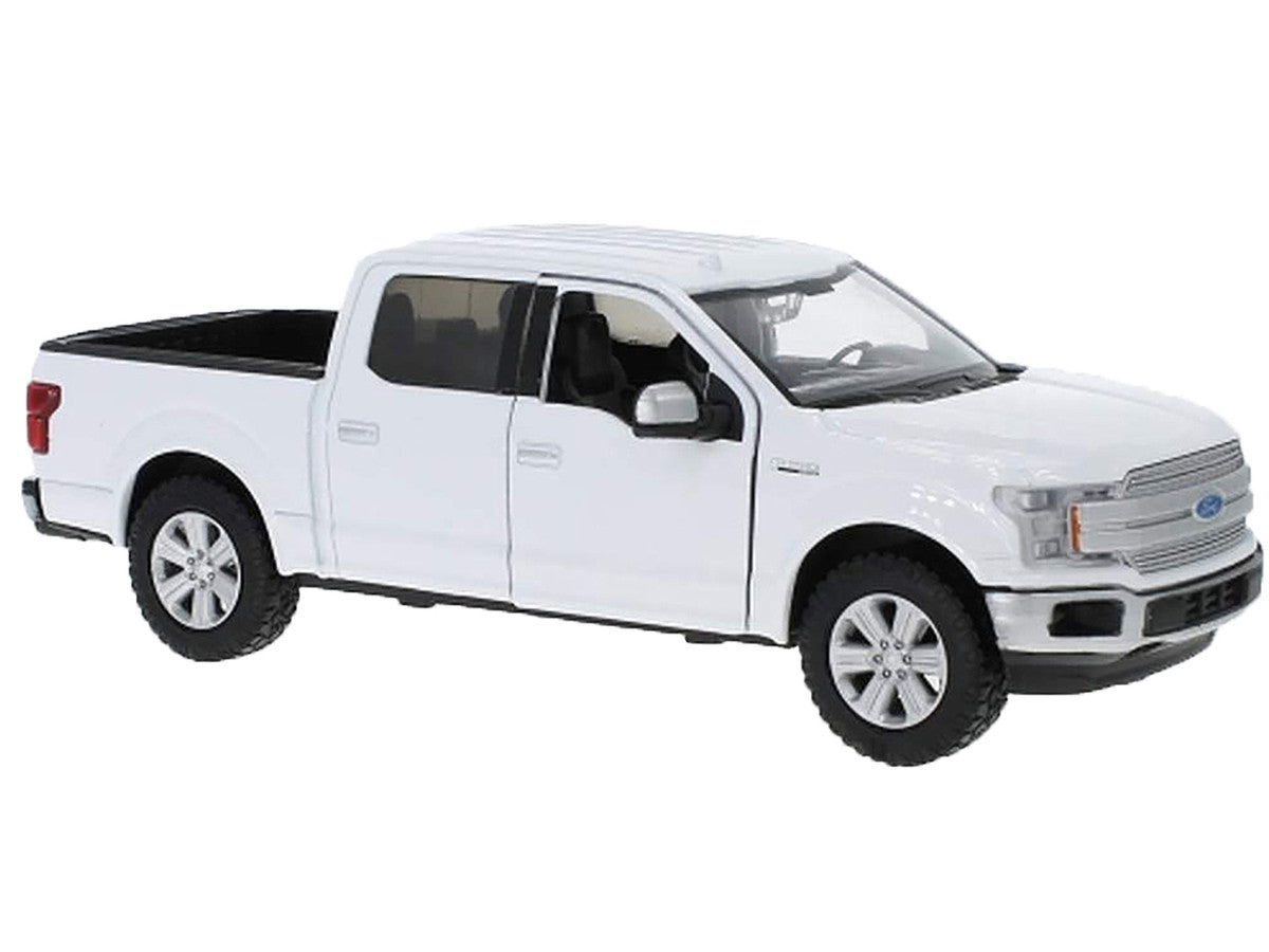 2019 Ford F-150 Lariat Crew Cab Pickup Truck White 1/24-1/27 Diecast Model Car by Motormax-1