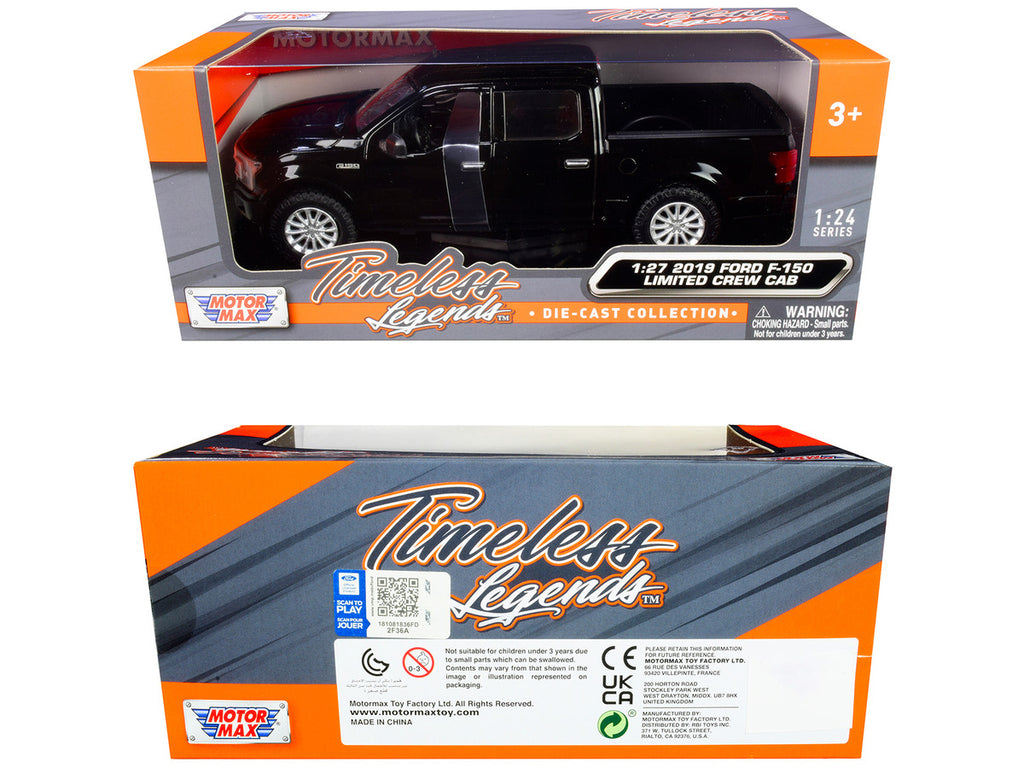 2019 Ford F-150 Limited Crew Cab Pickup Truck Black 1/24-1/27 Diecast Model Car by Motormax-2