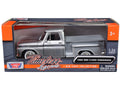 1966 GMC C1000 Fenderside Pickup Truck Silver Metallic "Timeless Legends" Series 1/24 Diecast Model Car by Motormax-0
