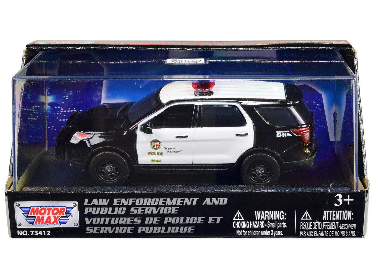2015 Ford Police Interceptor Utility Black and White "LAPD (Los Angeles Police Department)" 1/43 Diecast Model Car by Motormax-0