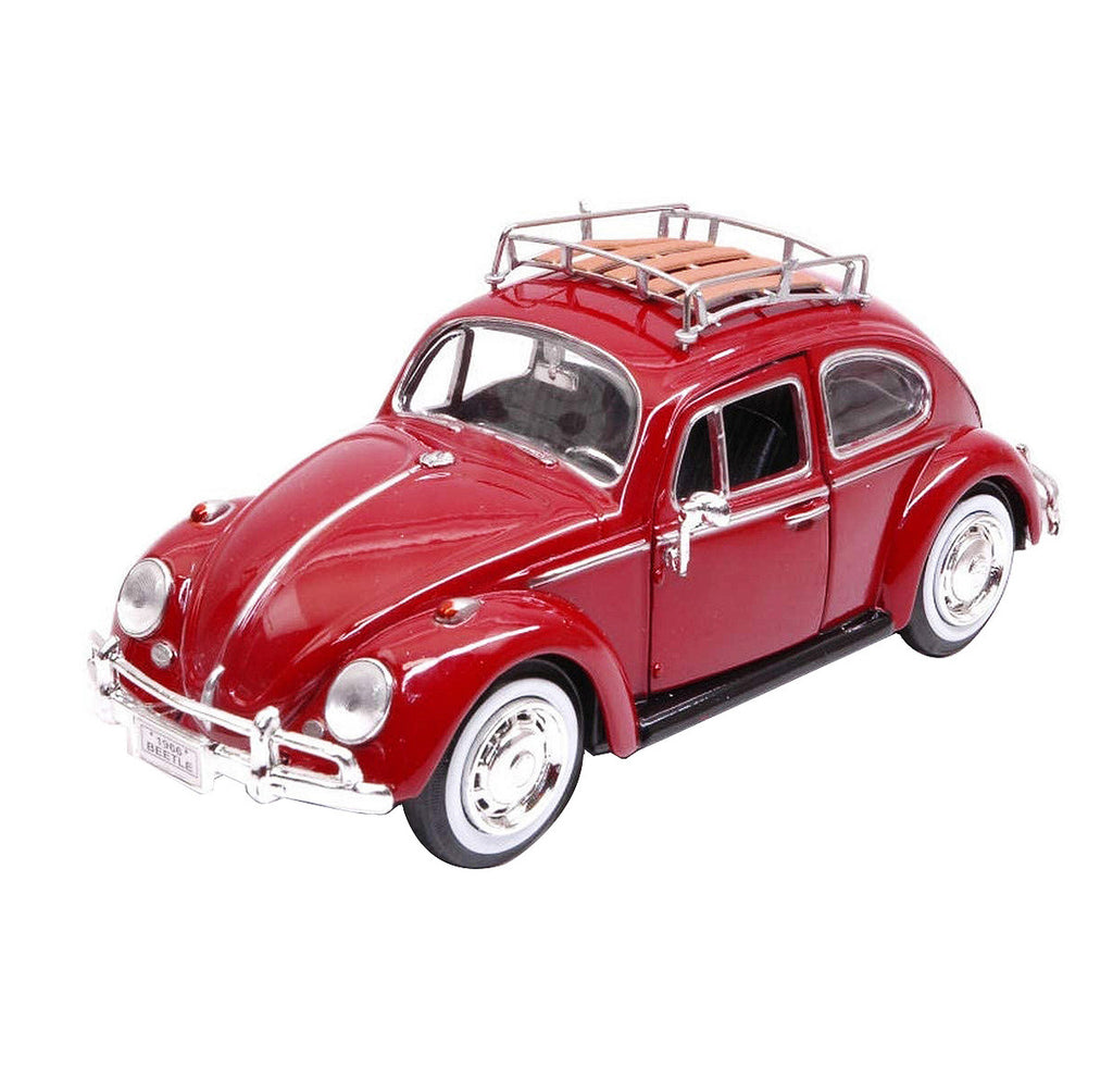 1966 Volkswagen Classic Beetle Red 1/24 Diecast Car Model by Motormax-1