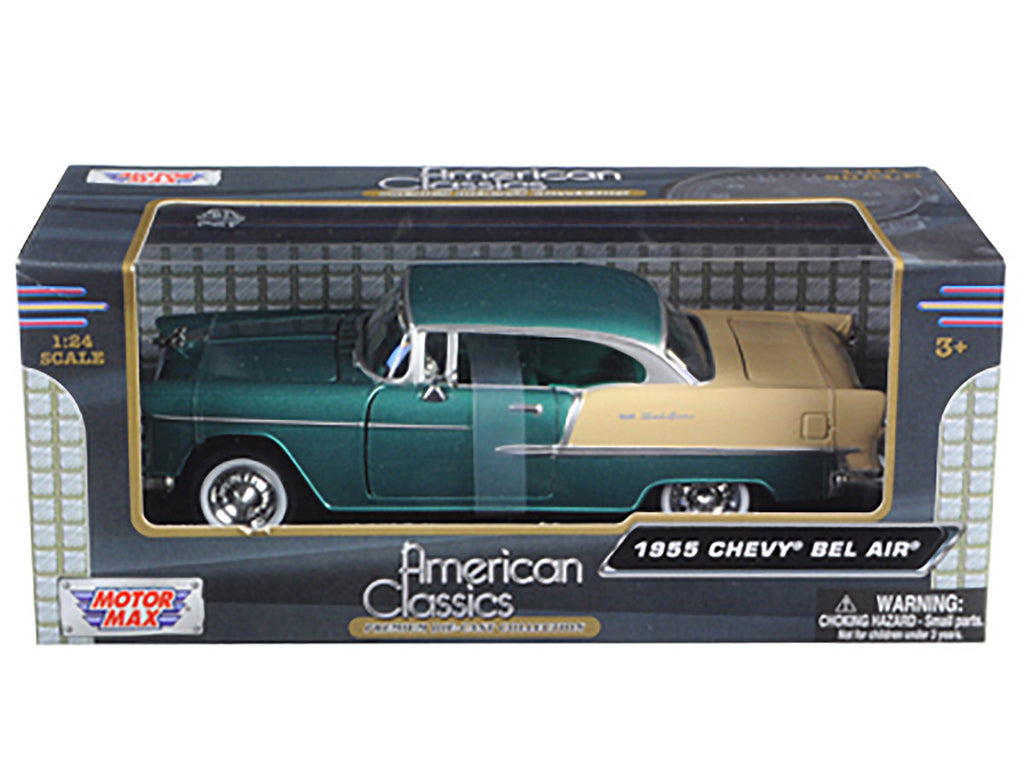 1955 Chevrolet Bel Air Green 1/24 Diecast Model Car by Motormax-2