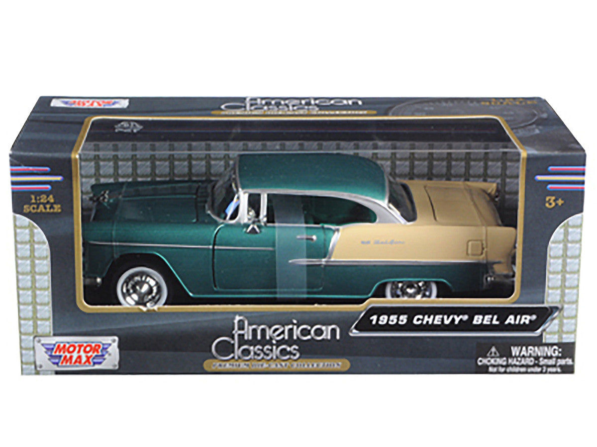 1955 Chevrolet Bel Air Green 1/24 Diecast Model Car by Motormax-2
