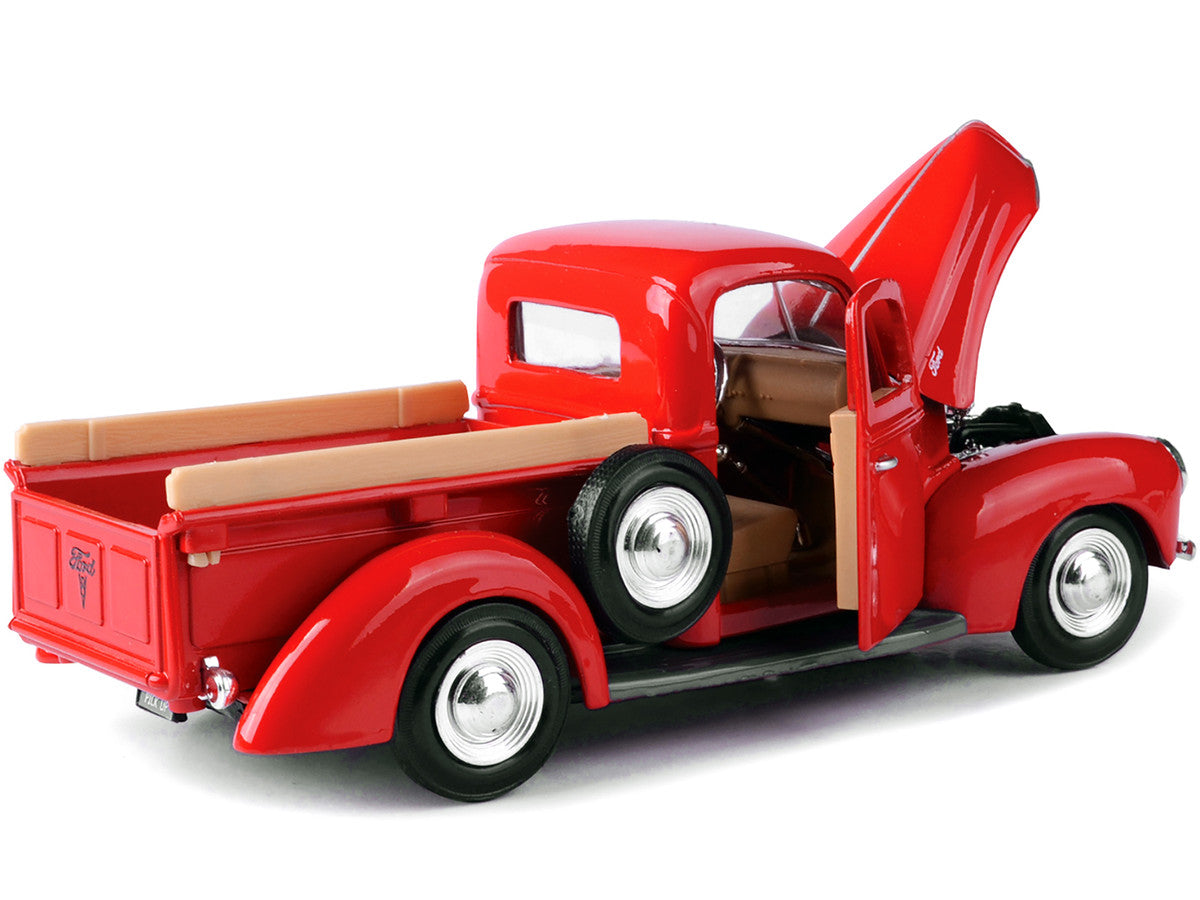 1940 Ford Pickup Truck Red 1/24 Diecast Model Car by Motormax-1